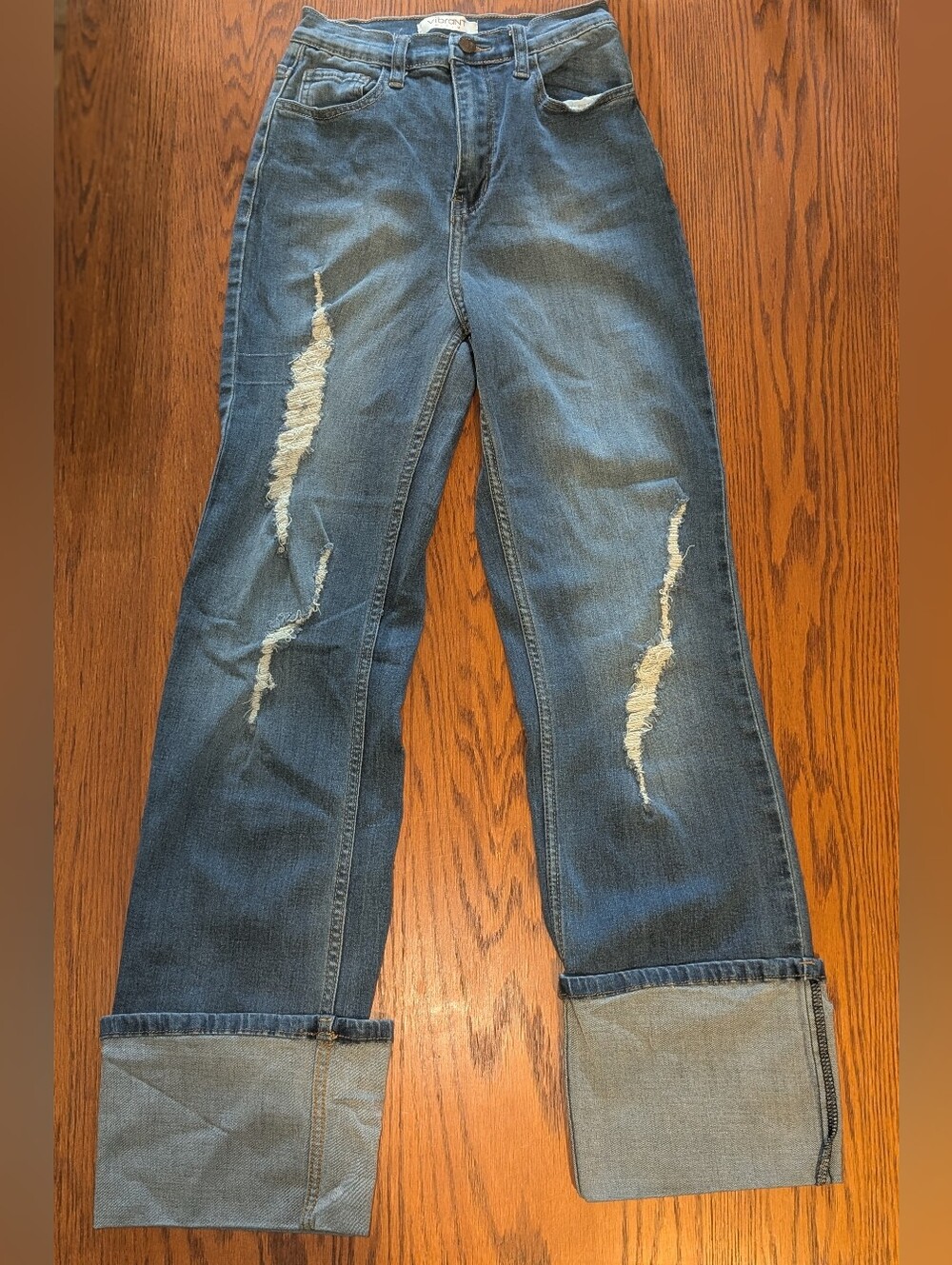 Vibrant M.I.U Women’s Distressed High Rise Cuffed Jeans Size 1 W24